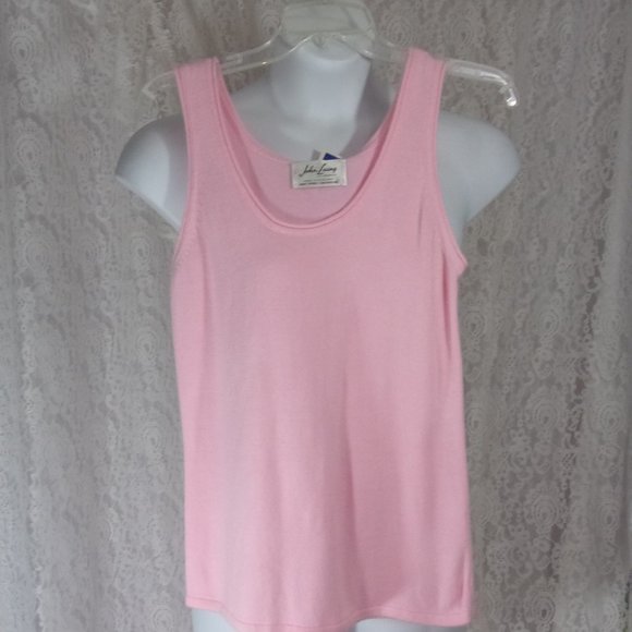 John Laing Pink 100% Cashmere Sweater Top Tank NWT Size L - Picture 1 of 4